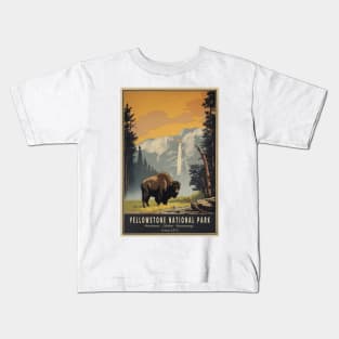 Yellowstone National Park Vintage Poster Kids T-Shirt